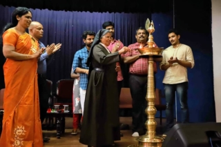 Rev. Sr. Dr. Celine E (Sr. Vinitha), Director of St Teresa lighting the lamp