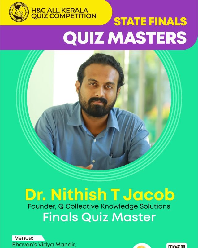 Introducing Dr. Nithish T Jacob: The Visionary Quiz Master for the H and C All Kerala Quiz Competition State Finals!